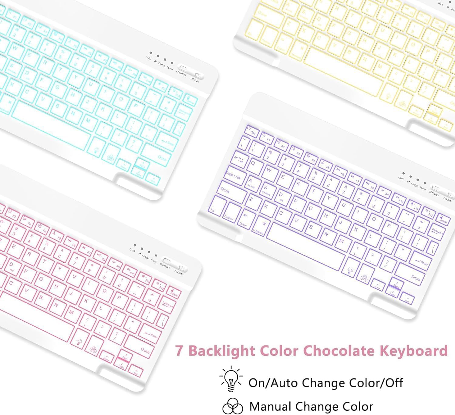 TaIYanG Backlit Keyboard Case for Samsung Galaxy Tab A9 Plus 11 Inch 2023 Model (SM-X210/X216/X218), Slim Lightweight Stand Cover with Magnetically Detachable Wireless Bluetooth Keyboard,Purple