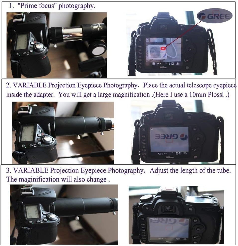 Gosky Deluxe Telescope Camera Adapter Kit for Sony E-Mount (Mirrorless) Cameras (E-Mount - Including NEX, A7 & VG Series)- for Telescope Prime Focus and Eyepiece Projection Photography