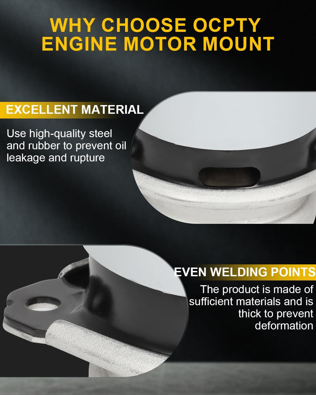 OCPTY Engine Motor Mount and Transmission Mount Set Compatible for Audi Q7 2007-2015 & Volkswagen Touareg 2007-2010, 3.0L 3.6L, DOHC # A6987, A4936 (3PCS)