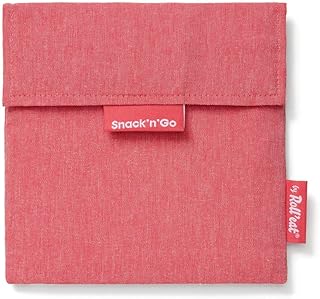 Roll'eat - Snack'n'Go Nature | Sac à Collation et à Sandwich Réutilisable et Ecologique sans BPA, Rouge