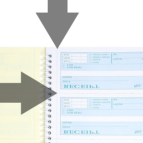 Miniatura 5 de 2 unidades, libro de recibos de alquiler de dinero, 7.9 x 11.22 pulgadas, libro de recibos con copias de carbono, 3 partes sin carbono, libro de