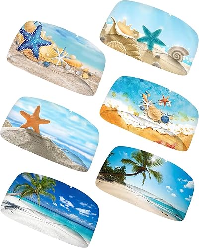 Miniatura 19 de Forchrinse Girasol con texto impreso, 6 piezas, diadema deportiva para sudar suave y elástica, bandas para el cabello, unisex, para deportes al aire