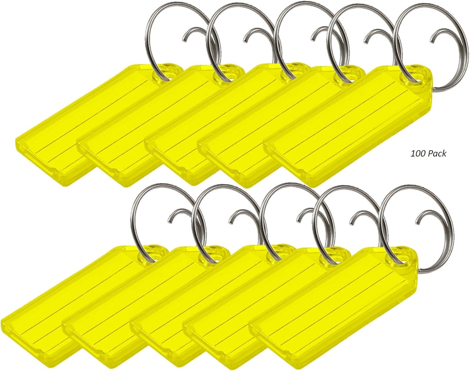 Lucky Line Key Tag with Tang Easy Key Ring, Clear, Box of 100 (1230010)