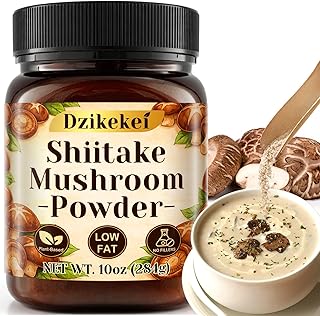 10 Oz Pure Shiitake Mushroom Powder, 100% Natural Umami Seasoning, Mushroom Powder Seasoning for Cooking, Soups, Broth, Vegan & Plant Based Recipes, Coffee Drinks