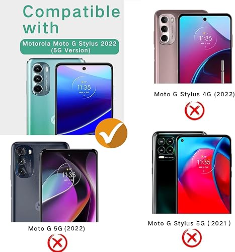 Miniatura 2 de Funda para Moto G Stylus 5G 2022, Motorola G Stylus 5G 2022 con película nano a prueba de explosiones 2 unidades, grado militar con funda con