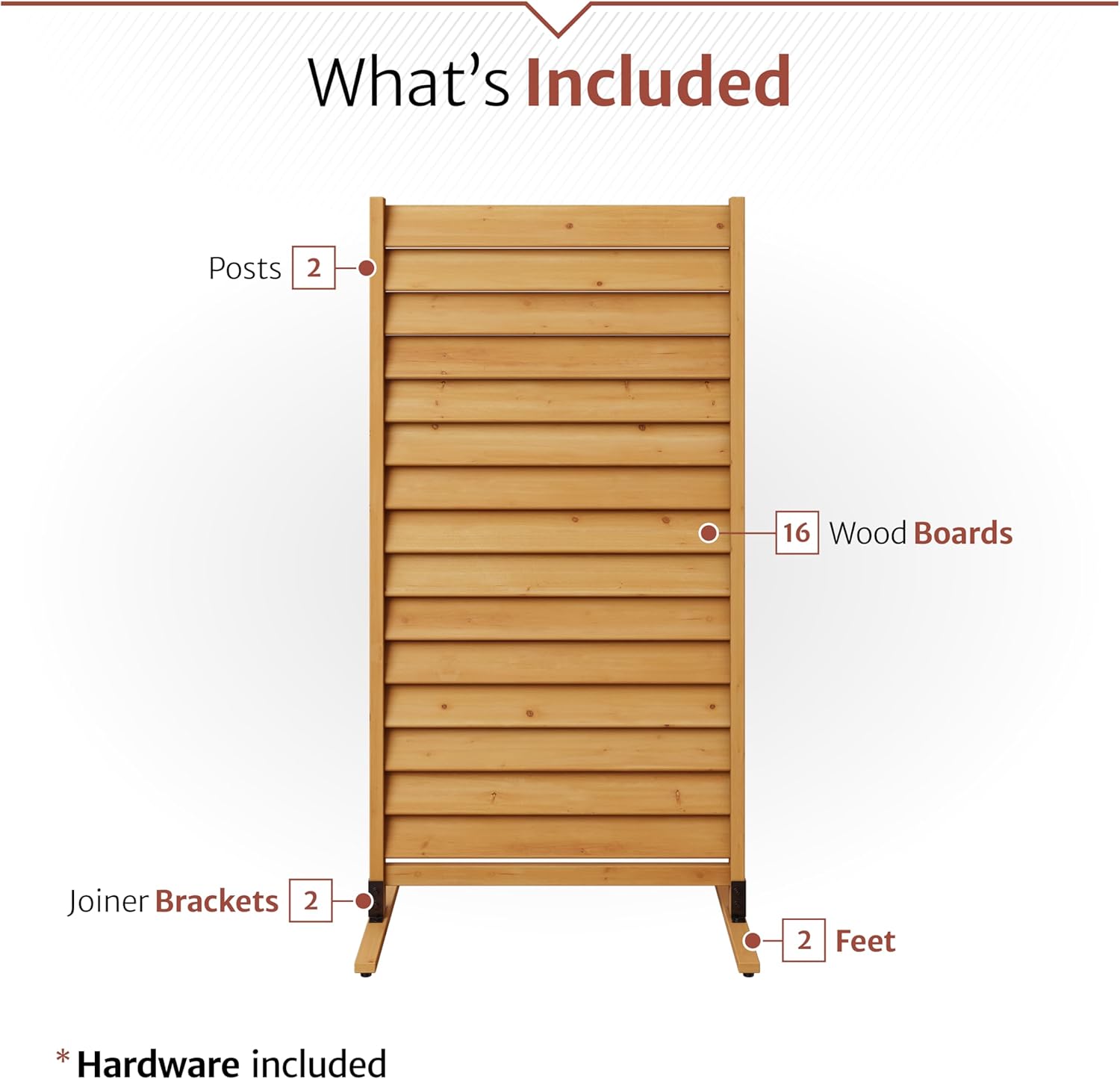 6.1ft H x 3.1ft W (1 Panel) Freestanding or Surface Mounted Enclo Sierra Privacy Screen, Wood Fence Screen, Outdoor or Indoor Decorative Privacy Panel, Great for Balcony, Patio, Deck, AZ18031