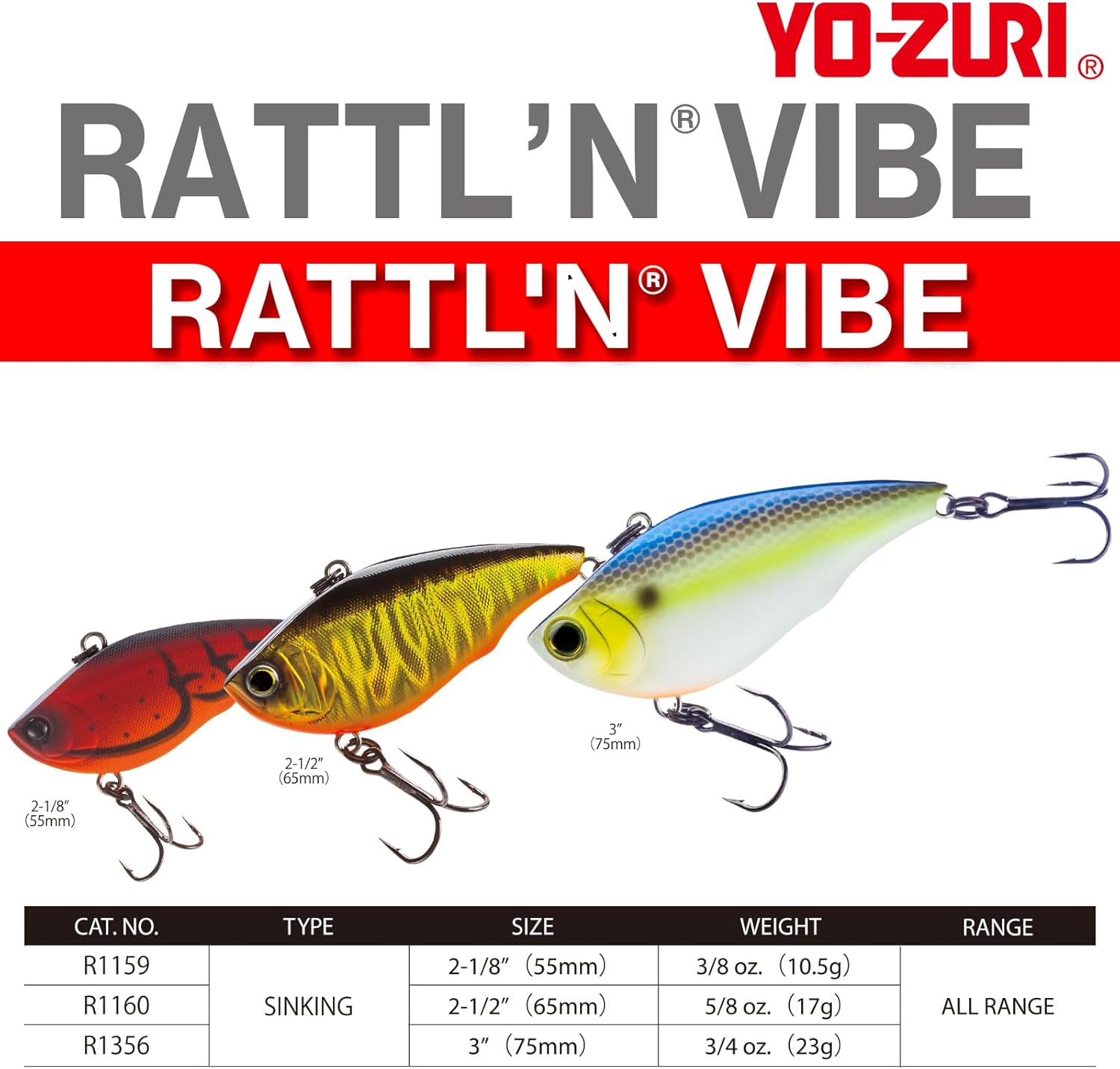 YO-Zuri Lure, Vibration, Rattling Vibration, Shimmy Fall, Bass Fishing, Fishing Gear, Sea Fishing, Freshwater Sea Bass