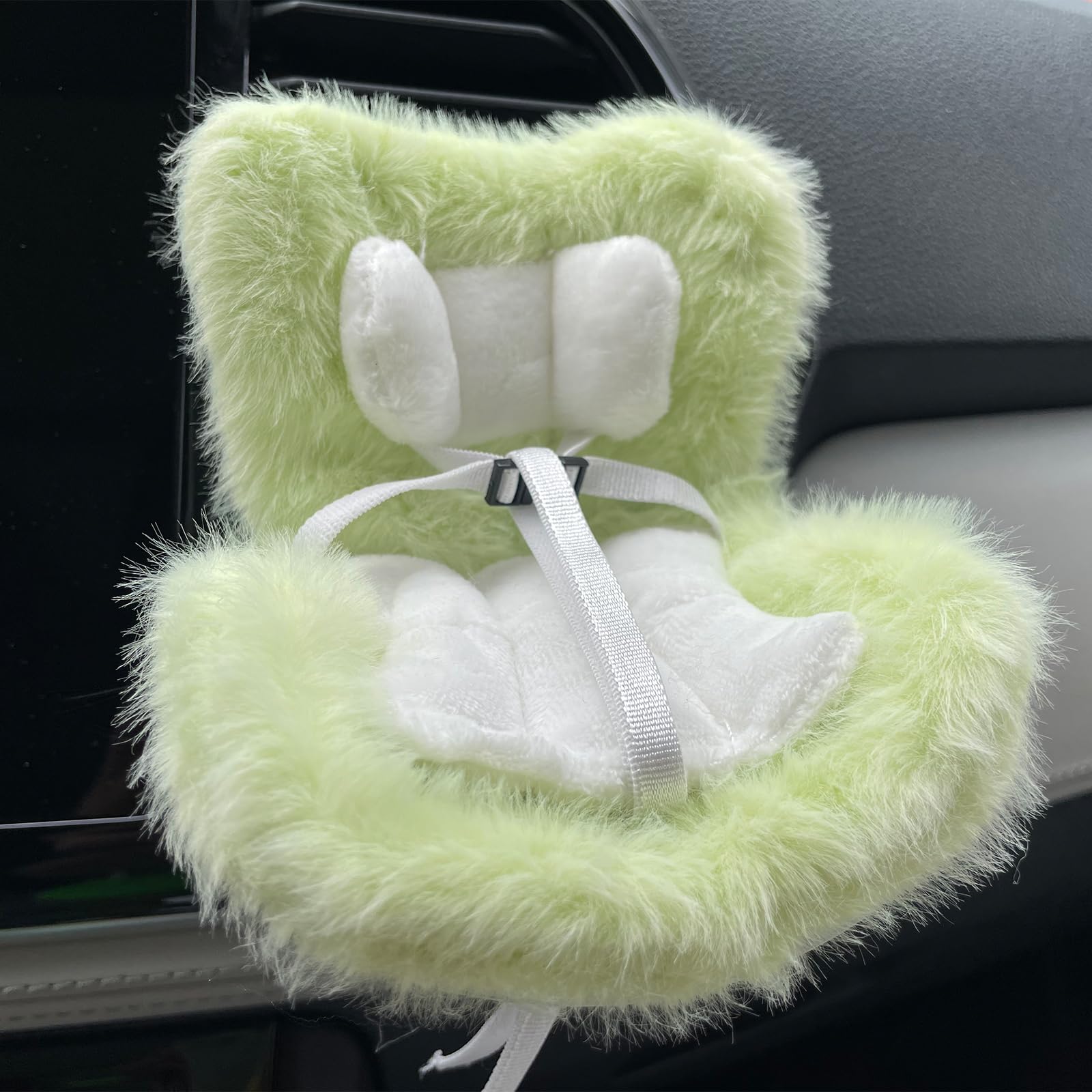 Accessories for 10-17cm Dolls, Doll Car Seat with Clip onto Car Air Vent, Includes Seat Leg for Desktop Display (Green)