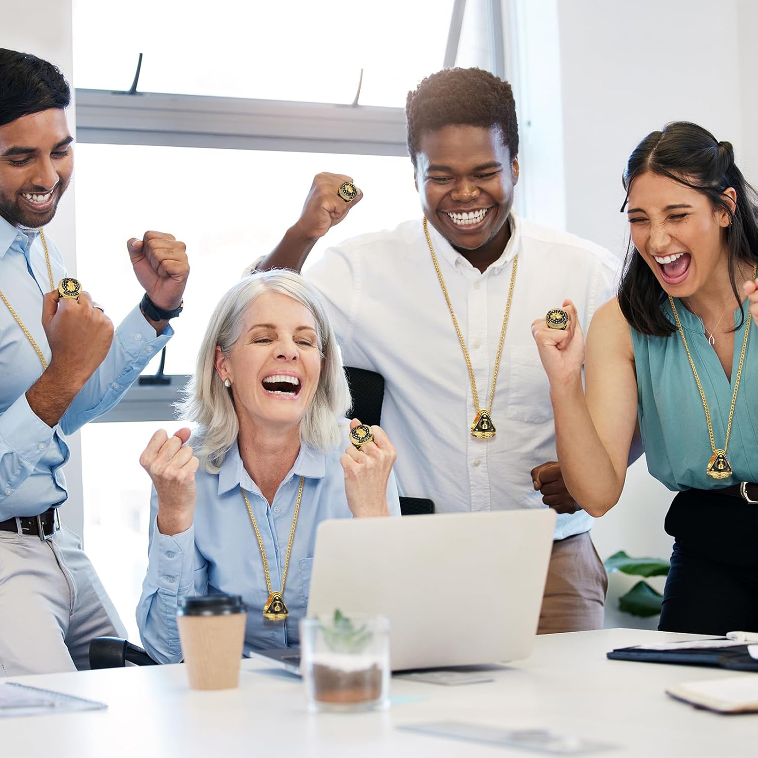 Highergo Goat Championship Trophy Ring with Display Neck Chain and Stand Goat Medal Award Gift Greatest of All Time for Tournament or League Champion Winner Sports Award