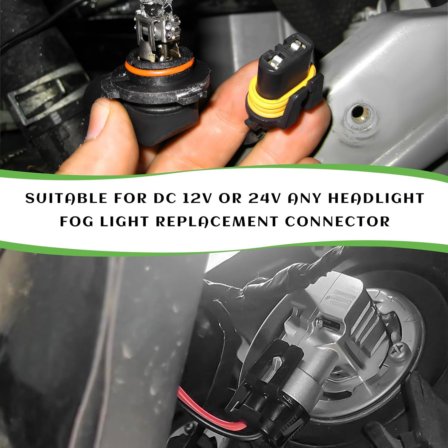2 PCS Wiring Harness Headlight Plug, 9005 9006 9012 HB3 HB4 Female Adapters Wiring Harness Sockets, Female Wire Connector Pigtail Socket Replacement for Headlights Fog Lights