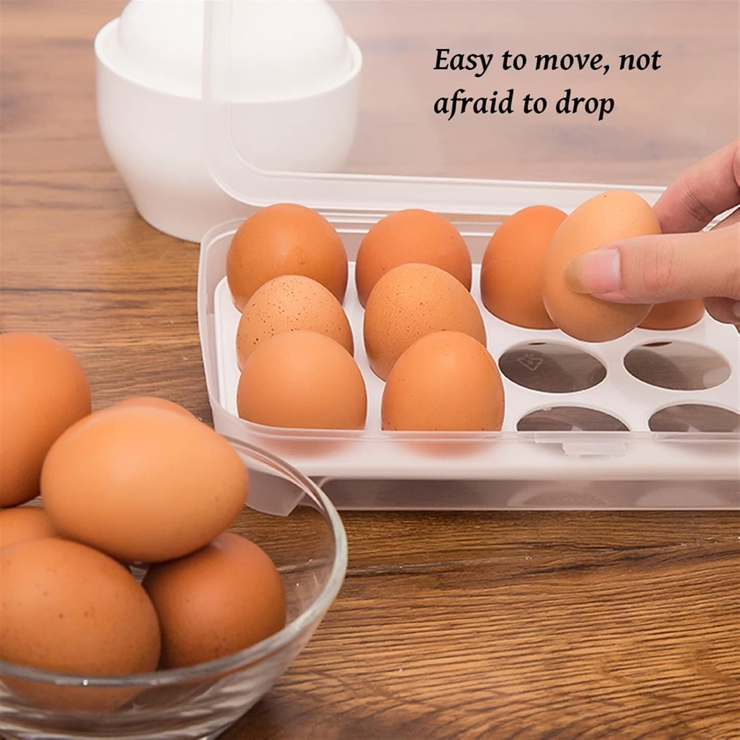 Egg Holder Egg Storage Box Egg Tray Containers Kitchen Refrigerator 15 Grids Eggs Dispenser Airtight Fresh Preservation Eggs Holder