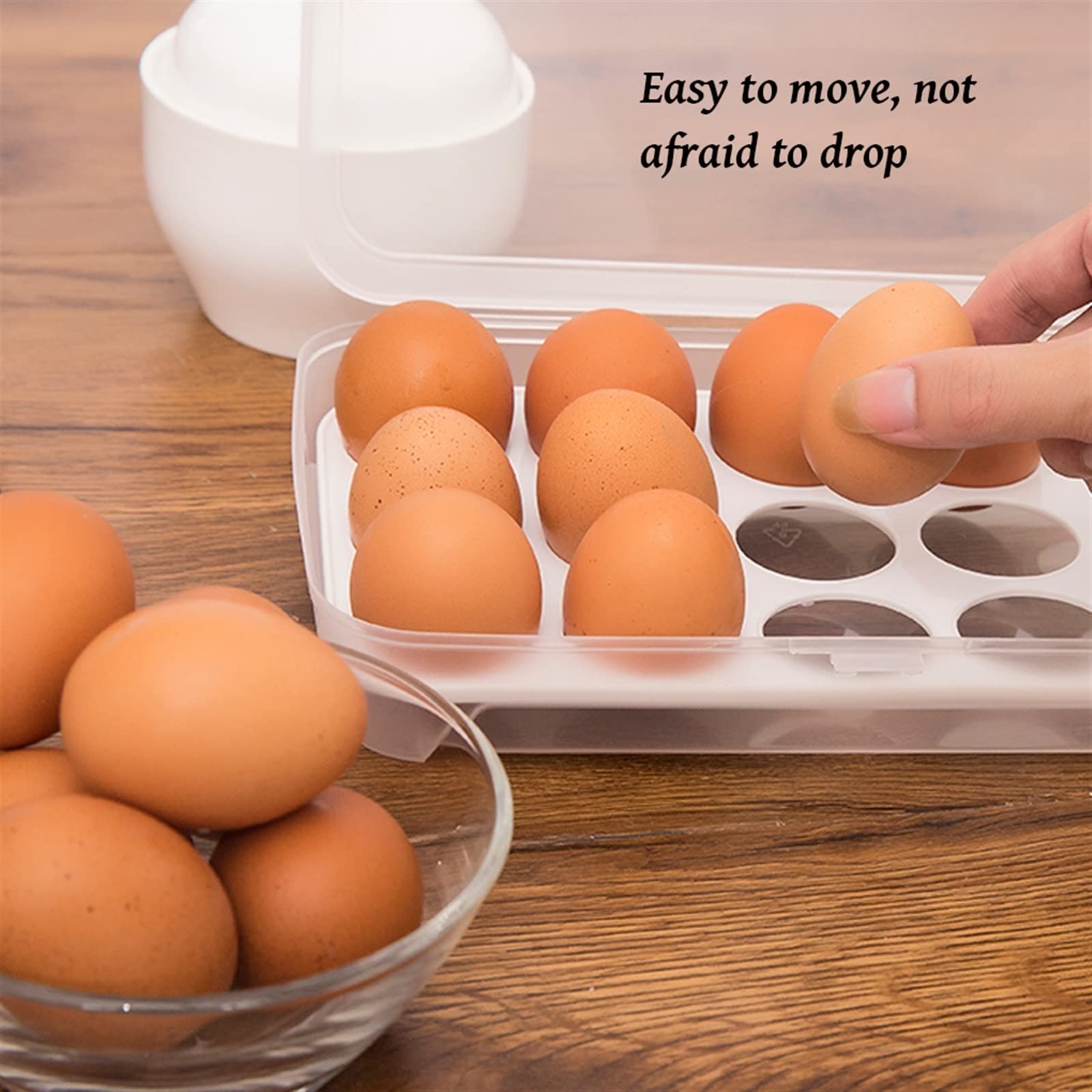 Contenedor de Huevos para refrigerador Caja de Almacenamiento de Huevos Bandeja de Huevos Contenedores Refrigerador de Cocina 15 Rejillas Dispensador de Huevos de plástico