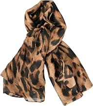 Leopard Scarf Women's Elegant Silk Chiffon Scarf 50 x 170 cm Timeless and Versatile Design, Ideal for All Seasons and Occasions – Chic Women's Scarf