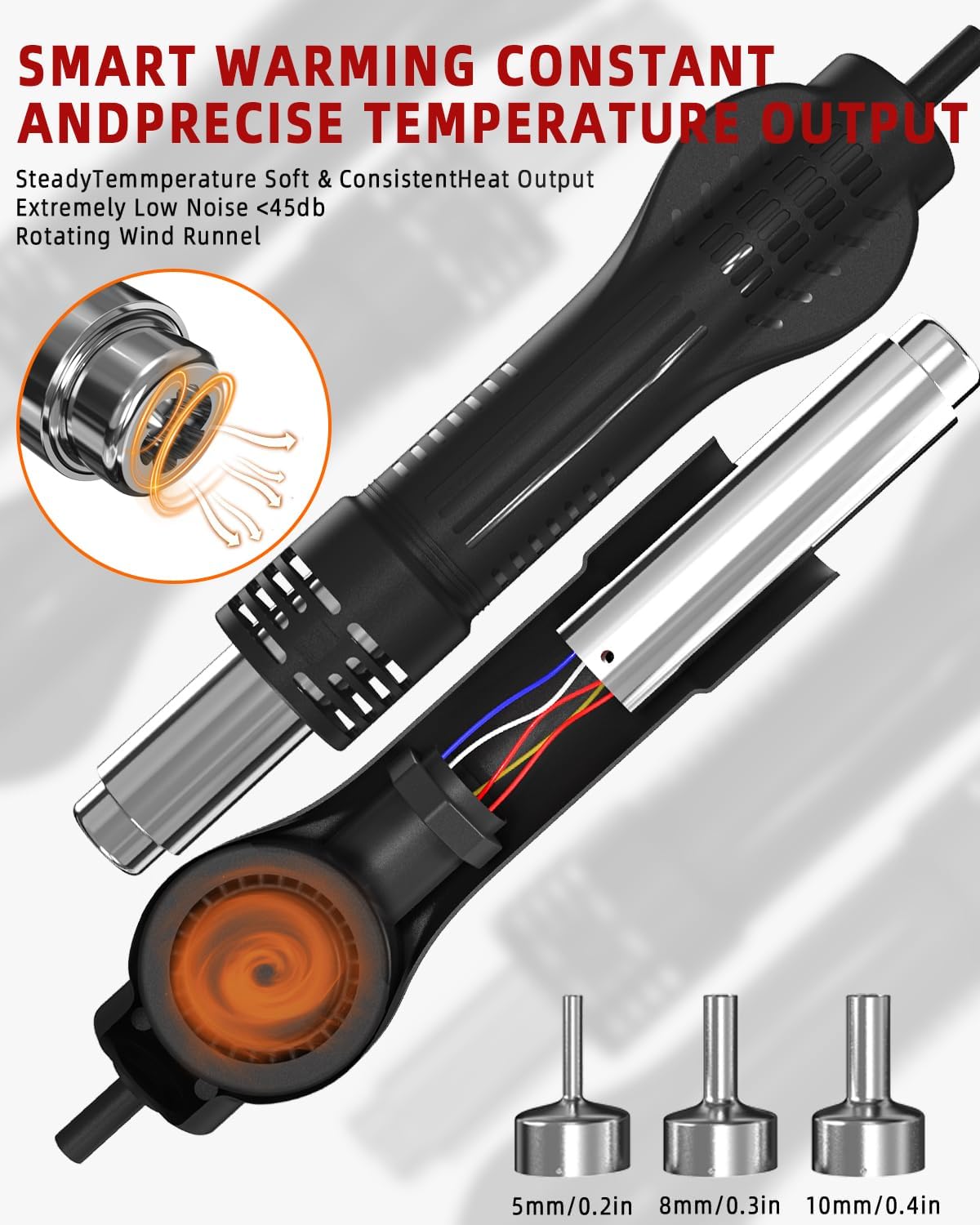 700W hetelucht soldeerstation, 858D soldeerstation desoldeerstation rework station met 3 heteluchtpistoolmondstukken, LED digitale temperatuurweergave 100~480°C, geleverd met 2 rollen tindraad en 2 pi 700W hetelucht soldeerstation, 858D soldeerstation desoldeerstation rework station met 3 heteluchtpistoolmondstukken, LED digitale temperatuurweergave 100~480°C, geleverd met 2 rollen tindraad en 2 pi