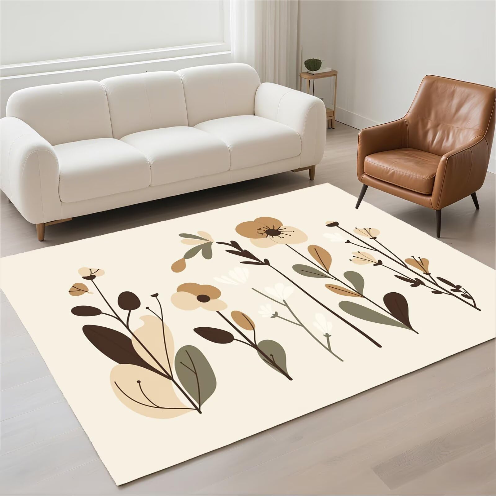 Tapis grand salon moderne 80x150 lavable et tapis entrée doux bouclé