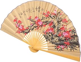VOSAREA Large Folding Fan Wall Decoration Chinese Wall Hanging Vintage Style Decorative