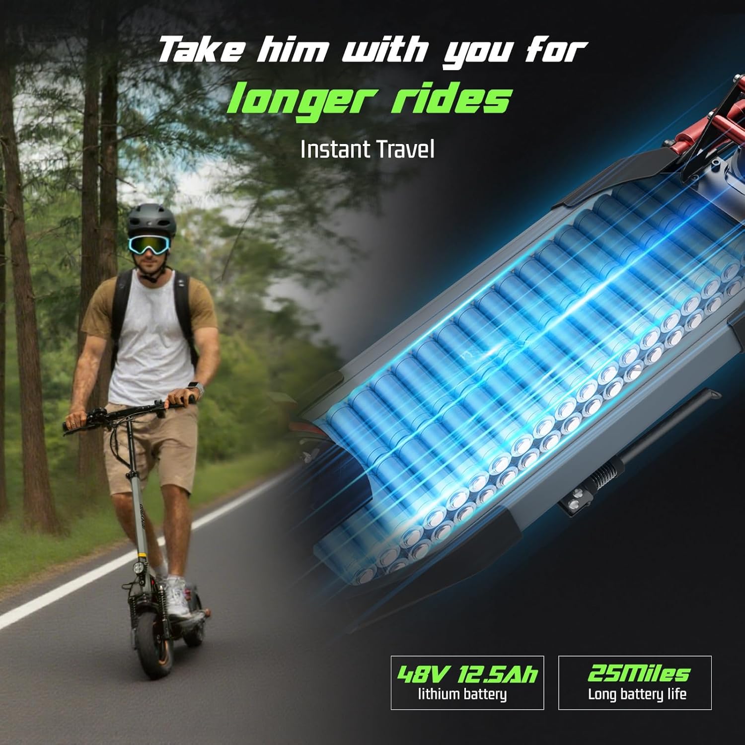 Electric Scooter,Peak 1000W High Power Motor 28MPH,28Miles Long Range,10" All-Terrain Tires Off Road Electric Scooter for Adults.Dual Braking Folding EScooter.