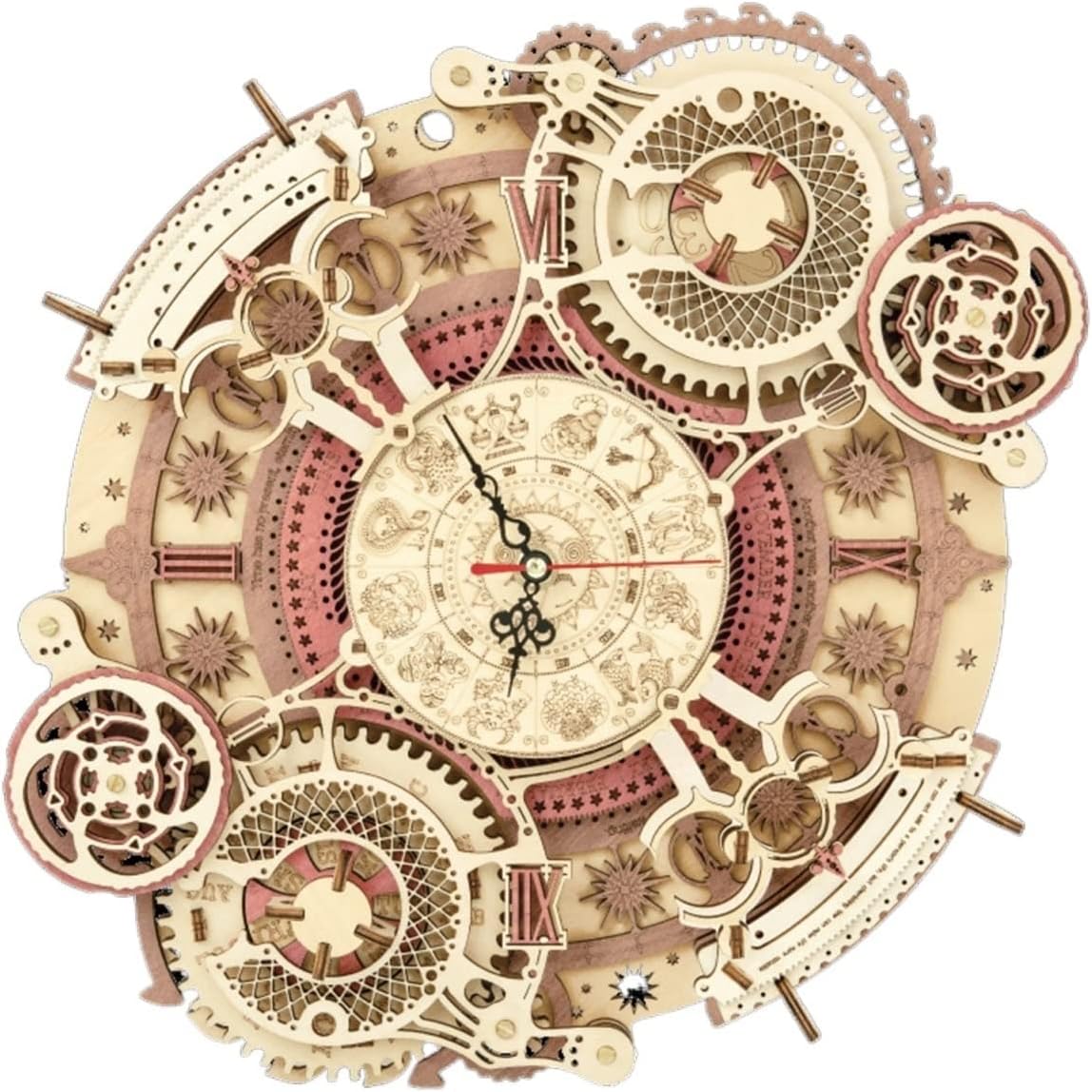 Wall Clocks DIY Assembly Toy Gifts Children Children Adult LC3D Wooden Model Building Block Kit Zodiac Wall Clock