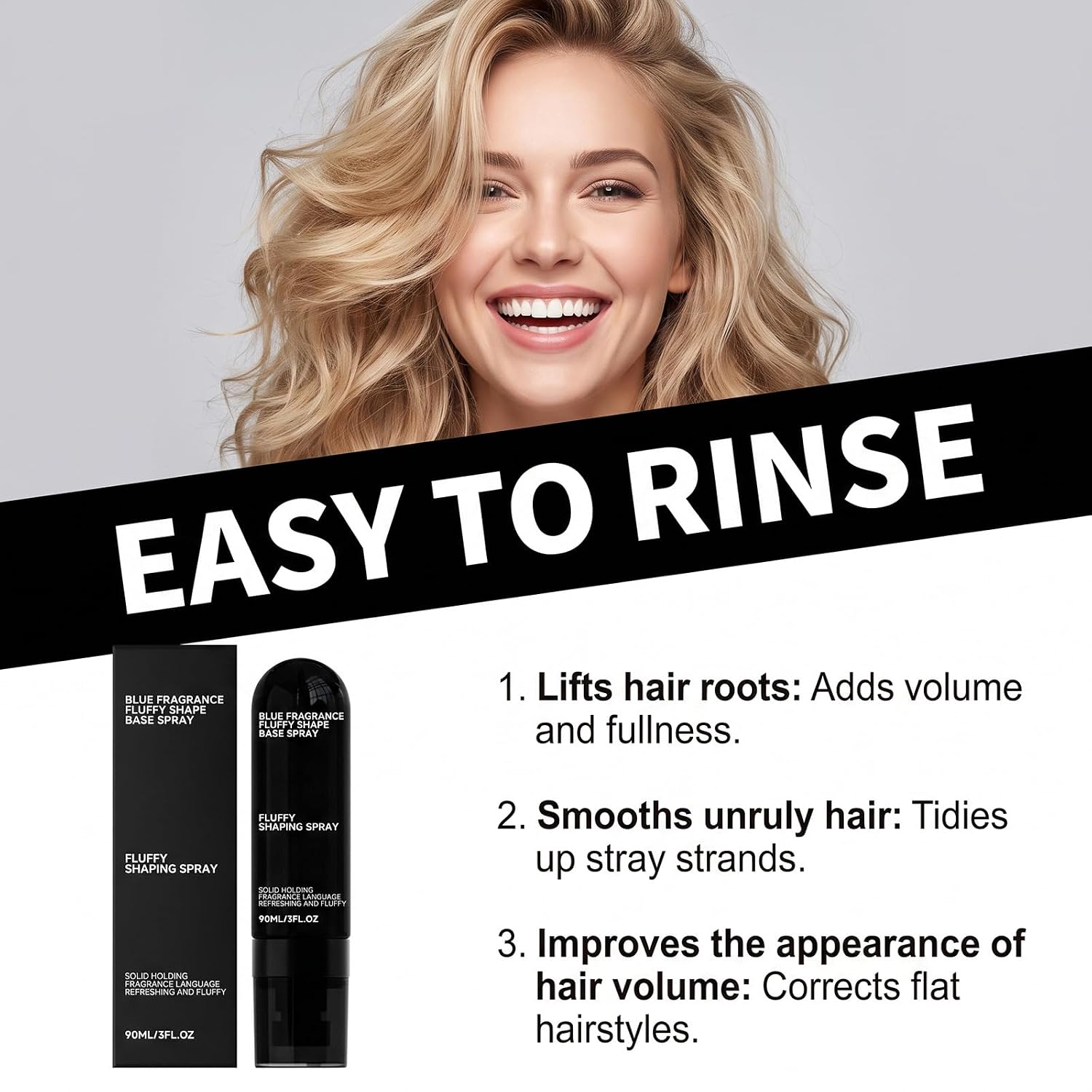 Peach-Scented Volumizing & Setting Spray, Hair Shaping Spray for Lightweight, Bouncy Hair and Long-Lasting Hold, Instantly increase hair volume for All Hair Types (1PC)