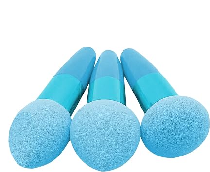 Beauty Sponge Foundation Puff 3pcs Soft Makeup Sponge Makeup Sponge Set with Handle Multifunctional Travel Cosmetic Tools Puff Pen for Cosmetics