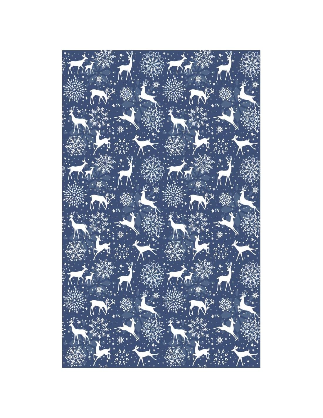 Tapis de Noël renne bleu 70x140 de salon déco hivernale et tapis de couloir