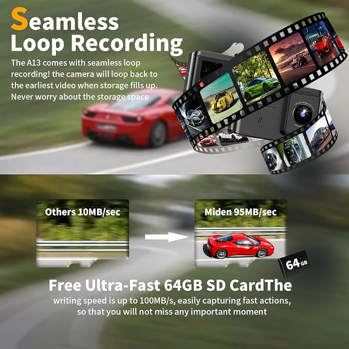 Dash Cam Dual 4K Frente y Atrás con WiFi 5GHz 64GB miniatura 5