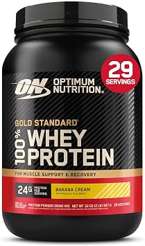 Optimum Nutrition Gold Standard 100% Whey Protein Powder, Banana Cream, 2 Pound (Packaging May Vary)