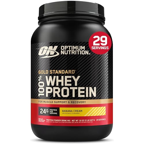Optimum Nutrition Gold Standard Whey Protein Powder, Banana Cream, 2 LB