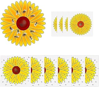 30PCS Window Fly Traps, Flies & Bug Window Fly Trap, Sunflower Style Window Fly Stickers, Floral Pattern Design for Indoor Pests Fly Trap Reliable Effect