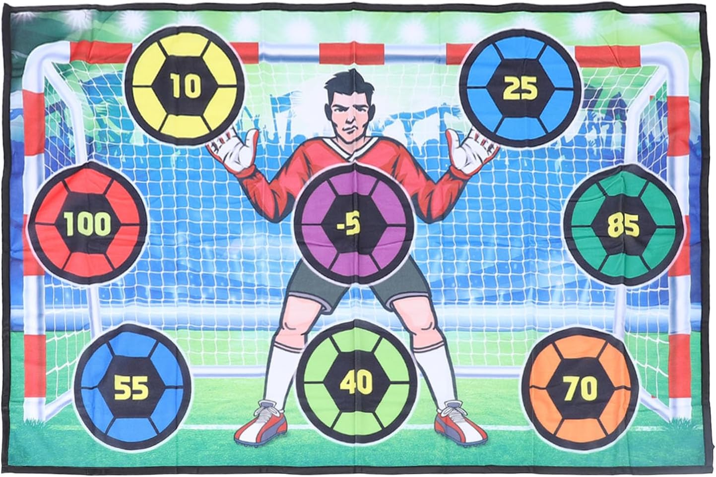 Soccer Ball Game with 2 Balls Skill Development Air Pump Mat Launch Soccer Goal for Backyard Indoor Outdoor,