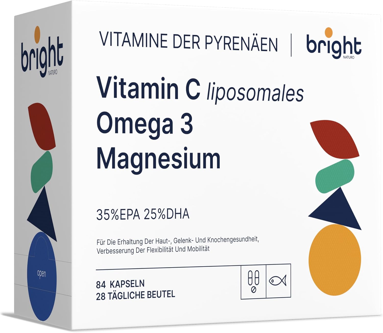 Liposomal Vitamin C Omega 3 TG Magnesium - SmartAbsorb  for Immune System Energy and Nervous System 28 Daily Servings