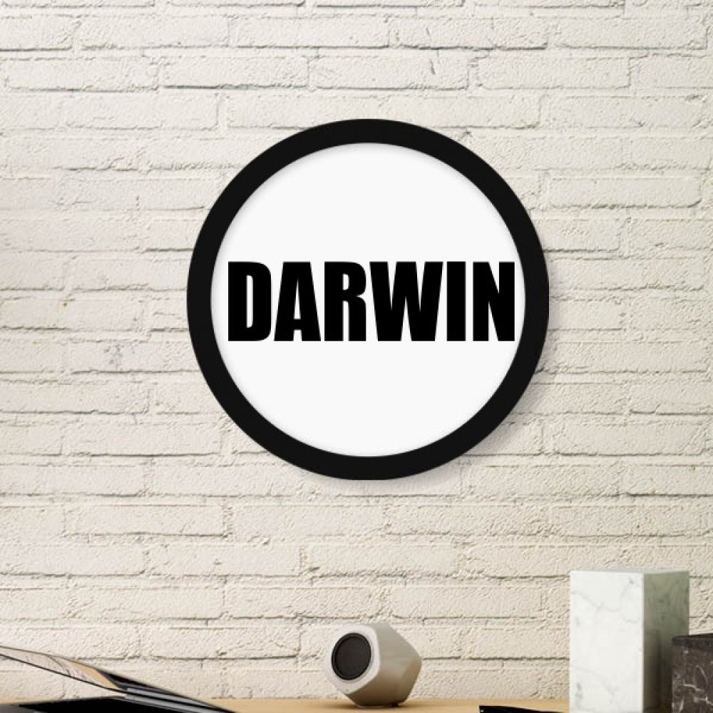 Cadre photo ronde en bois Darwin Australie peinture art décoration noire