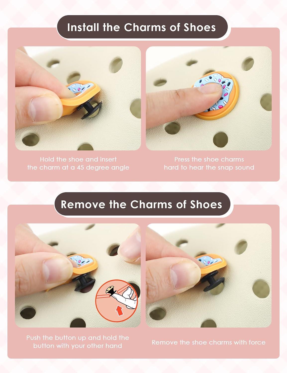 50 Pcs Different Shoe Charms for Clog Shoe Decoration, Cute Preppy Hippie Charms for Girls Boys Teens Adults, Cute Cartoon Decorations Accessories for Gift image 5