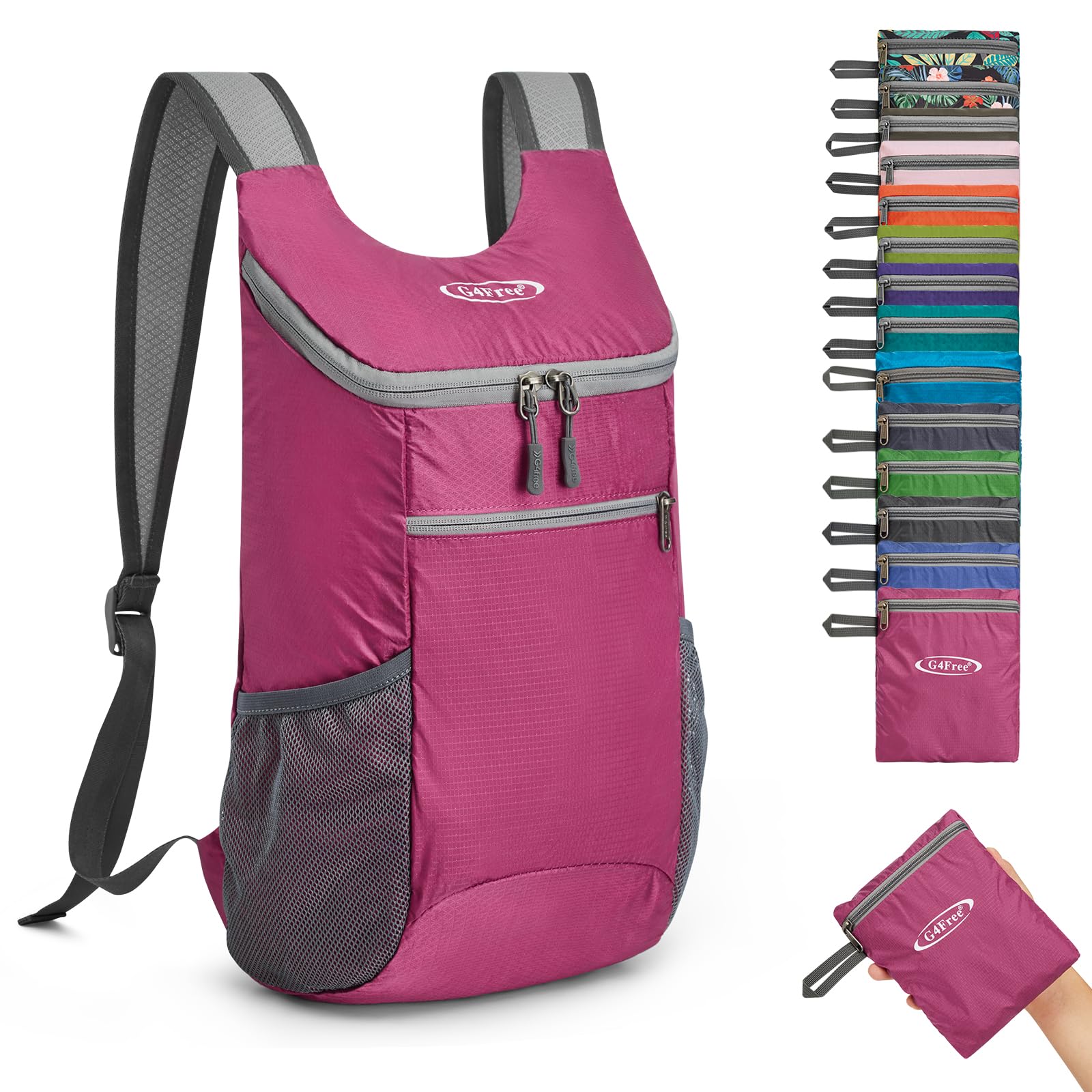 G4Free Lightweight Packable Hiking Backpack for Men Women Small Hiking Daypacks Foldable Shoulder Pack Casual Outdoor Bag 11L