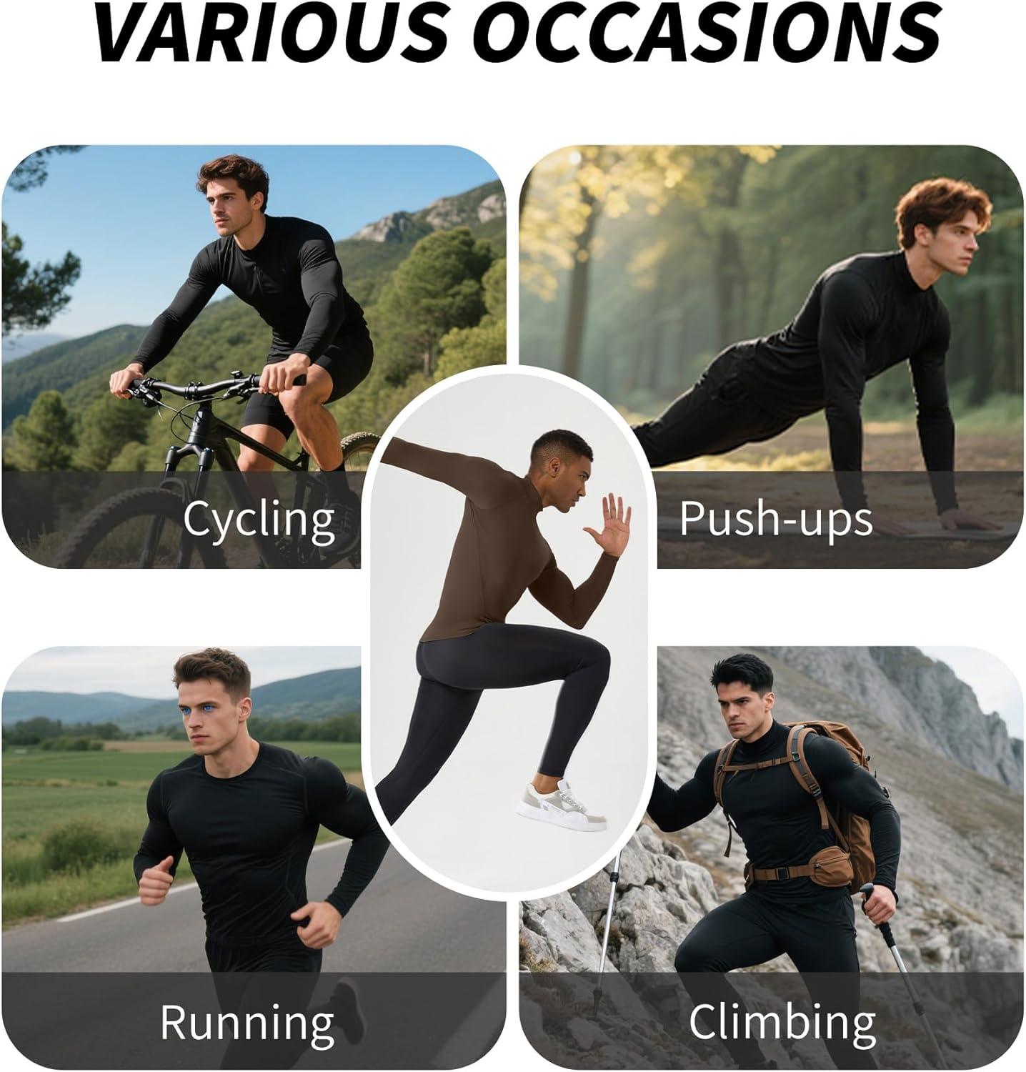 Compression Shirt Men Long Sleeve Turtle Neck Athletic Base Layer T-Shirts Moisture-Wicking Compression Tops - Image 9