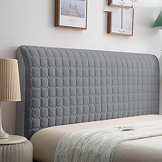 Thicken Quilted Headboard Cover, Universal Bedroom Furniture Headboard Slipcover for Full Queen King Size, Anti Slip Washable Dustproof Protector