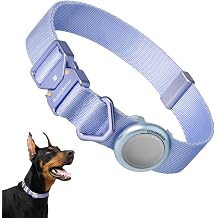 Dog Airtag Collar Adjustable Lightweight Nylon Collar, Blurple