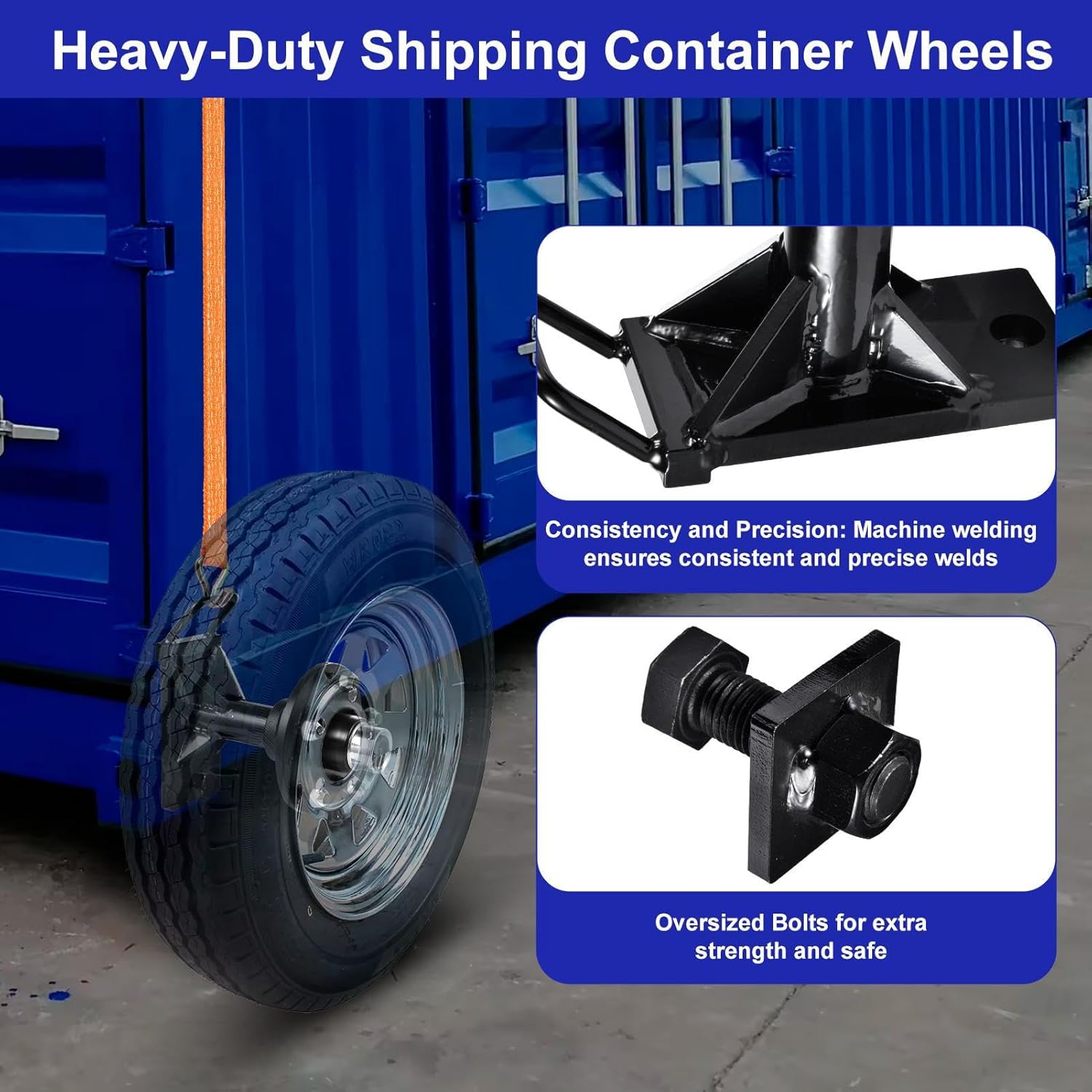 Container Moving Wheels | 8800Lb Shipping Container Hub - Heavy-Duty Shipping Container Accessories, Container Moving Tools