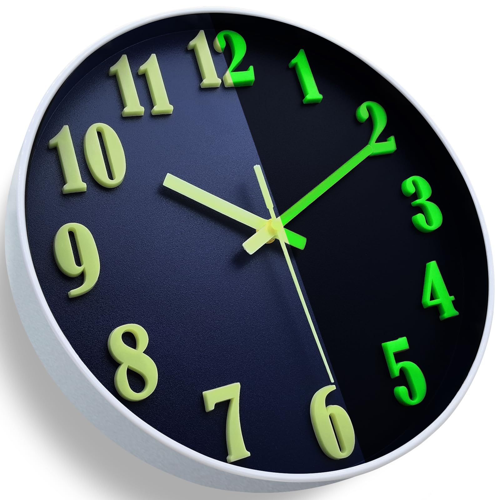 Amazon.com: JoFomp 3D Numbers Glow in The Dark Wall Clocks Battery
