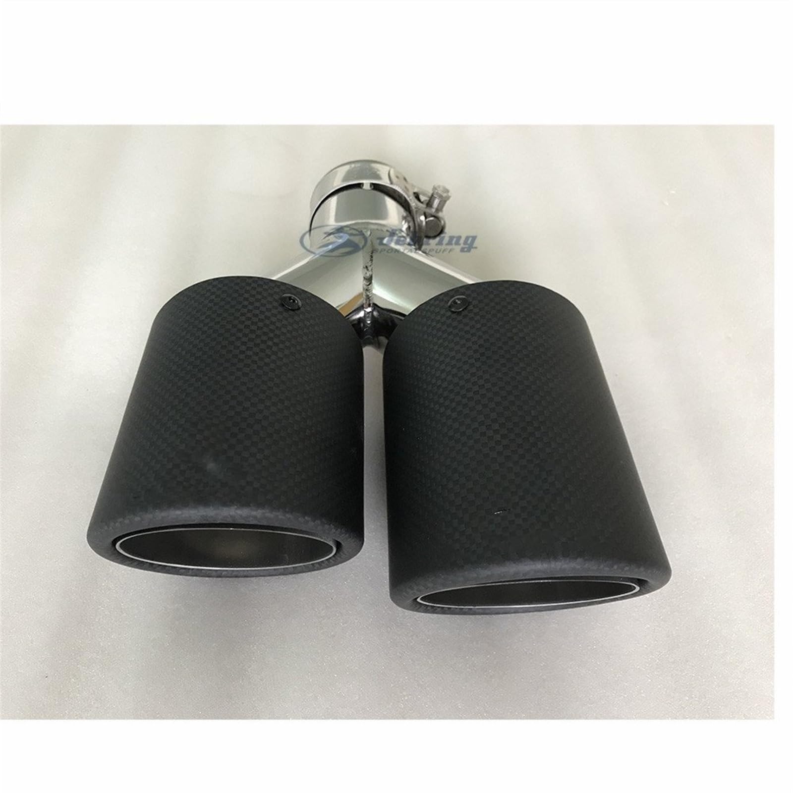 Puntale Silenziatore In Acciaio Inox 63mm – Terminale Di Scarico Universale (Nero, Destro)