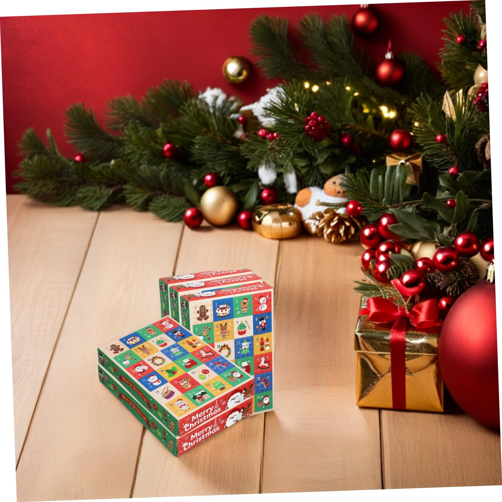 Alipis 5pezzi Scatole Vuote di Carta per Calendario di Natale Scatole Regalo da Riempire per Vacanze del Calendario Avvento per Conto alla Rovescia di Natale