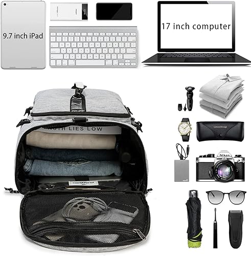 Miniatura 6 de Bolsa de lona para gimnasio, mochila negra impermeable para laptop, adecuada para senderismo, pesca, viajes, 40L, gran capacidad, moderna, ligera,