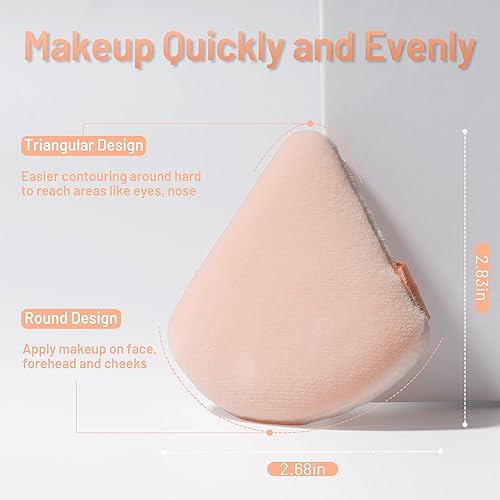 Miniatura 3 de COSTICA 6 piezas de polvo para polvo facial, soplo de polvo triangular para base suelta y cosmética, esponja de maquillaje para contornear,