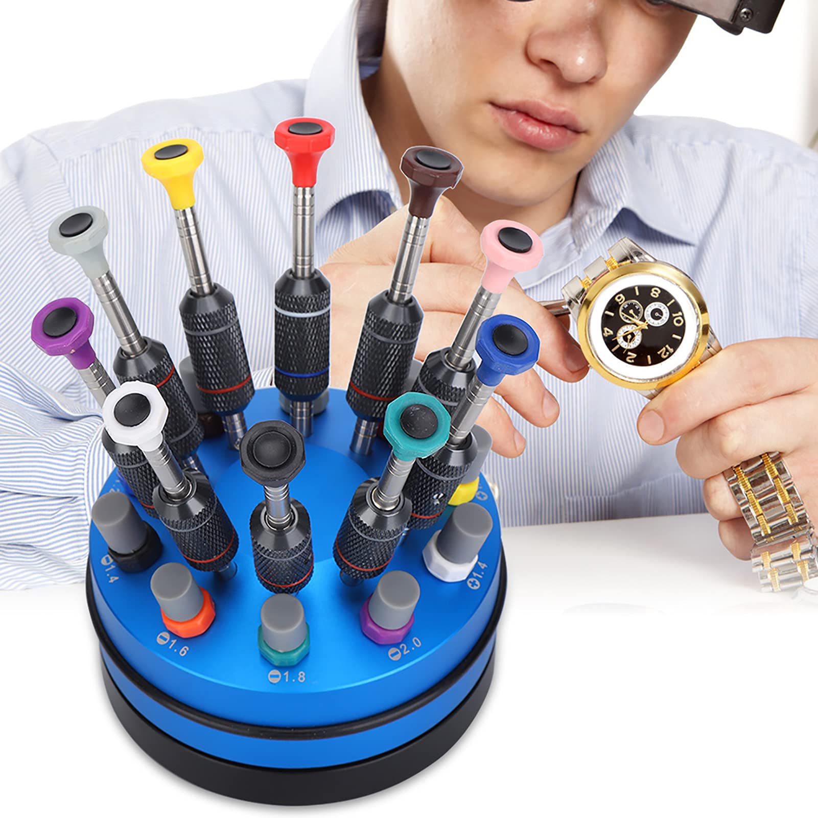 Set di cacciaviti di precisione, Phillips, piatto, Torx e Pentalobe Set di cacciaviti per orologio, elettronica, strumenti per la riparazione di occhiali con base