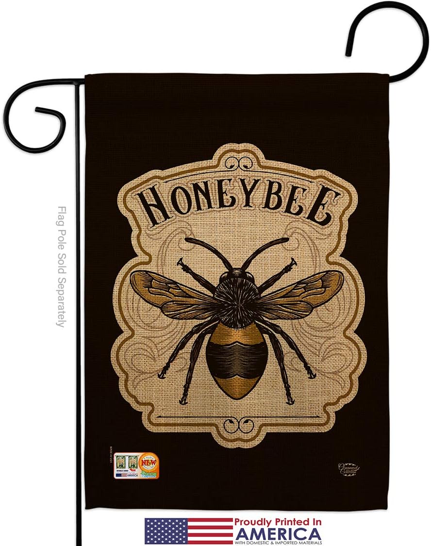 Bee Garden Flag Set Wall Hanger Friends Butterfly Ladybugs Dragonfly Springtime Insect Natural Wildlife Small Decorative Gift Yard House Banner Made in USA 13 X 18.5