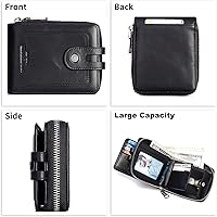TEN×HOS WALLET BLACK Amazon.com: gzcz Mens Wallet with Zipper RFID Blocking Genuine