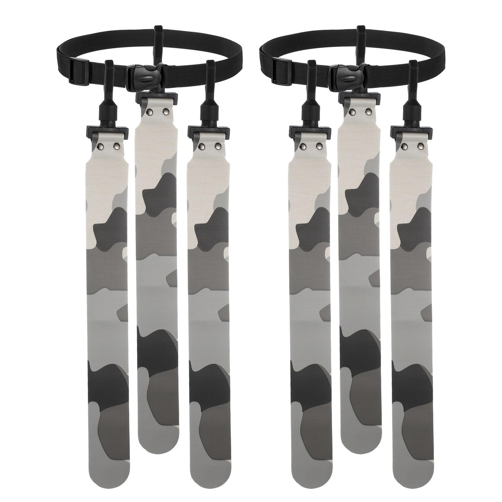 YELARXI Flag Football Set, Adjustable Flag Football Belt with 1 Belt and 3 Flags Easy Tear Away for Men Women Players Training Competition (2 Pack, Camouflage Grey)