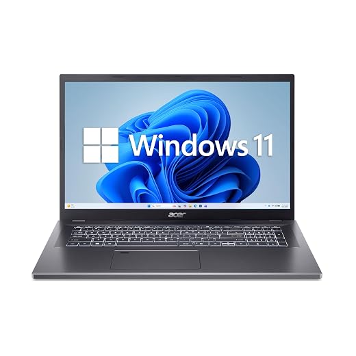 Acer Aspire 17 (A17-51M-51UJ) Laptop, 17" FHD IPS Display, Intel Core 5 120U, 16GB RAM, 512GB SSD, Intel Graphic, Windows 11, QWERTZ Keyboard, Grey