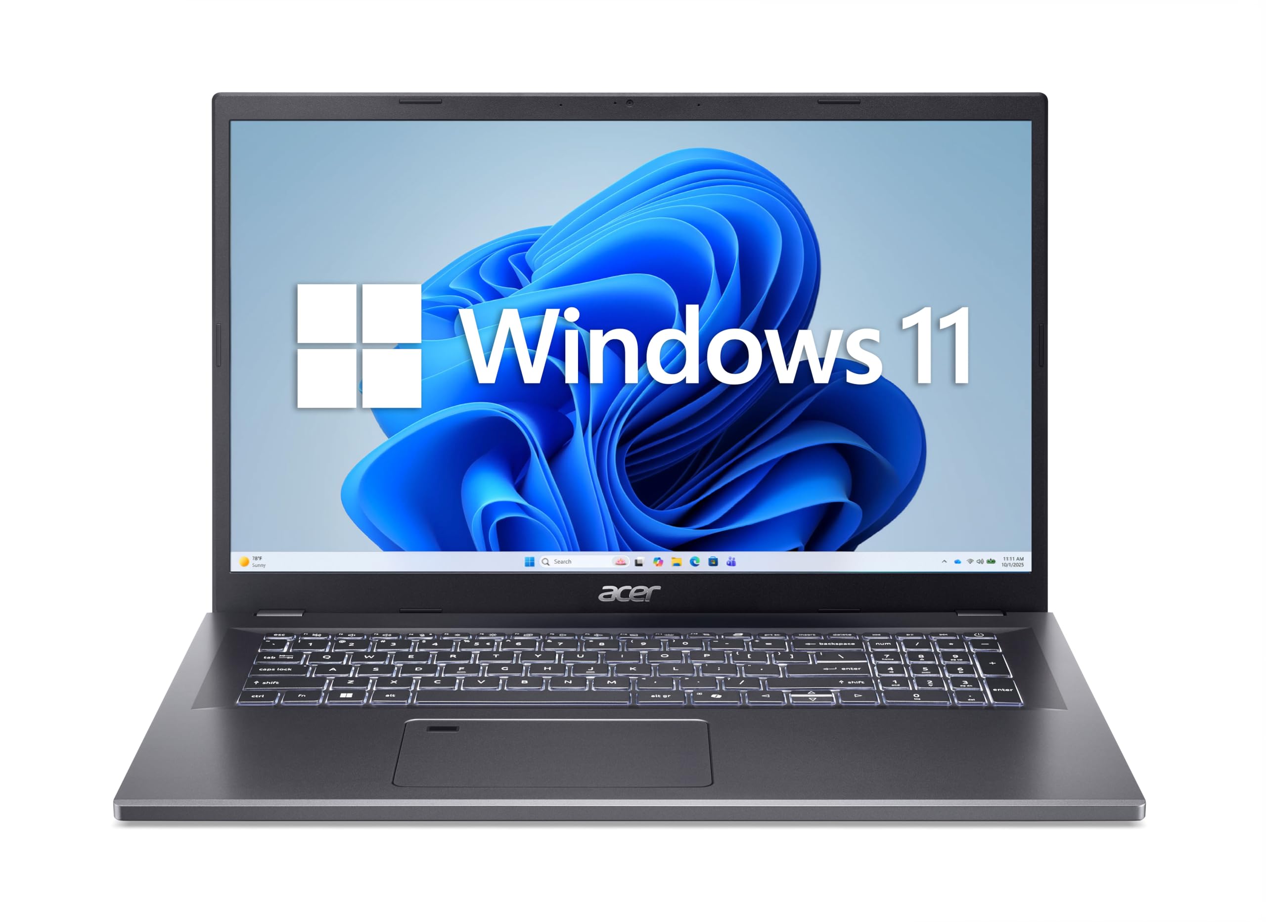 Acer Aspire 17 (A17-51M-51UJ) Computer portatile da 17" FHD IPS Display, Intel Core 5 120U, RAM 16 GB, SSD 512 GB, Intel Graphic, Windows 11, QWERTZ Keyboard Grigio