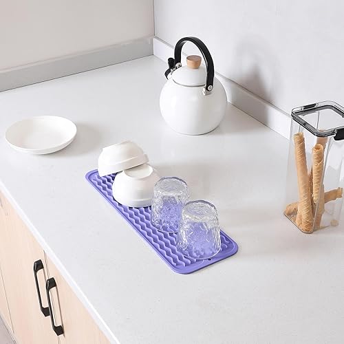 Miniatura 708 de Tapete de silicona para secado de platos para múltiples usos, fácil de limpiar, ecológico, resistente al calor, tapete de silicona para encimera